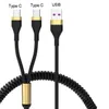 5A USB -kabel typ C Snabbladdning Mikro USB -tr￥d f￶r Xiaomi Mi 12 Poco Huawei One Plus 2 i 1 inf￤llbar laddningsladd