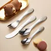 Dinnerware Sets Grade Stainless Steel Cartoon Pattern 304 Set Cutlery Spoon Fork Knife Kids Learning Eating Children Tableware