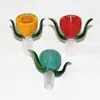 Colorful Flower Glass Bowl 14mm 18mm Male Hookah Thick Pyrex Water Bong Bowls Piece for Tobacco Herb Smoking Pipes