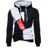 رجال رجال الرجال لطيف الرجال sudaderas hombre hip hop mens hit color titching switshirt shirt slim fit hoody xxl