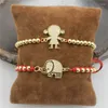 Link Bracelets 10pcs/lot Fashion Plated Bracelet Elephant/child Shape Cz Charm Handmade Wholesale