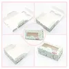 Gift Wrap 10pcs Mini Mooncake Paper Box Transparent Window Candy Sweets Cake Wedding Favor Navidad Packaging For Home