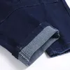 Automne Style Punk Rivet Jeans Pour Hommes Couture Bleue Collage Pantalon Stretch Coupe Slim Printemps Eté Pantalon En Denim Décontracté Pantalones Para Hombre Vaqueros