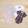 衣料品セット2PCS幼児夏の服のスーツ太陽/花/ハートプリント短袖Tシャツ弾性パンティーパジャマベビーガールズボーイズのためのセット