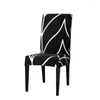 Stol täcker 1/2stryck Zebra Stretch Cover Big Elastic Seat Painting Slipcovers Restaurant Banket El Home