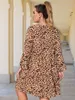 Plus Size Dresses Print 4XL Midi Dress Women's Long Sleeve A Line Elegant Casual Loose 2022 Fall Large Fashion Clothing