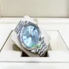 Orologio da polso di lusso BRAND Orologi da uomo Day-Date con diamanti blu ghiaccio