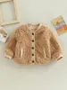 Jacken Baby Junge Mädchen Flanell Mantel Langarm Revers Herbst Winter Knöpfe Strickjacke Kleidung