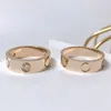 Designer Ring Titanium Staal Zilver Liefdesringen Mannen en Vrouwen Rose Gouden Sieraden Koppels Kerstring Cadeau Feest Bruiloft Accessori300v