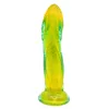 Itens de Beleza Enorme Monstro Verde Realista Pênis Big Dick Sexy Gragon Dildo Feminino Masturbador de Camada Única TPE Ventosa Dildos para Mulheres