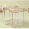 Boîte-cadeau Rectangle en plastique PVC Transparent avec corde suspendue bonbons noël Thanksgiving énorme capacité boîtes-cadeaux A361