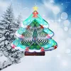 Christmas Decorations Wind Spinner 3D Stainless Steel Tree Shape Chime Metal Decoration Indoor Outds RRC736