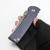 Nóż składany Chaves Redencion 228 Limitowana wersja niestandardowa Prawdziwe ostrze damasceńskie Niebieski tytanowy uchwyt Kieszonkowy EDC Mocny sprzęt zewnętrzny Taktyczne narzędzia kempingowe