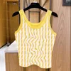 Letters Women T Shirt Vests Sleeveless Knit Vest Tops Trendy Knitted V Neck Tanks291k