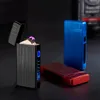 Colorful Windproof USB Cyclic Charging ARC Lighter Portable Innovative Design LED Light Switch For Herb Cigarette Tobacco Smoking Holder Lighters Wholesale