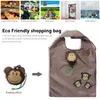Boodschappentassen cartoon opvouwbare tas supermaket aap schattig dierenpatroon milieuvriendelijk vouwen herbruikbare supermarkt bakken recycle