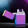 Najnowsze kolorowe stopnie cynkowe mini łuk Lighters USB ładunek wiatrówek suchego ziół tytoniowy uchwyt papierosowy cygaro palenie lżejsze pudełko prezentowe dhl