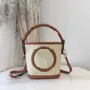 TZ Mini Saco de balde de balde marrom Designer de luxo Bolsa Crossbody Bolsa Bolsa Fashion Fashion Leave Bolsas Remov￭veis ombros