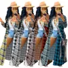 Designer Plaid Chemises Femmes Vêtements Automne Hiver Manteaux À Manches Longues Chemisiers À Carreaux Femme Long Style Cardigan Casual Survêtement Streetwear Gros Vêtements 8823