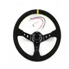 350MM 14inch racing Steering Wheel Red Suede Leather Deep With Logo