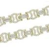 Link Bracelets 2022 Hip Hop 5a Cubic Zircon Bracelet Curb Cuban Chain For Women Femme Prong Miami Rock N' Roll