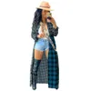 New Plaid Shirts Women Clothes Fall Winter Coats Long Sleeve Checked Blouses Female Long Style Cardigan Casual Outerwear Streetwear Clothing 8823