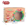 Present Wrap 12st Christmas Cookie Boxes Kraft Bakery Treat With Ribbon Candies för festhelgens banketter