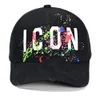 ICON Four Season Versatile Baseball Hat Men's and Women's All Cotton Duck Tongue cap White Hat Fashion Brand Graffiti caps