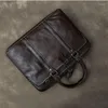 Porte-documents de luxe affaires en cuir véritable porte-documents Vintage hommes sac à main 15 pouces pochette d'ordinateur exécutif Messenger sacs à bandoulière