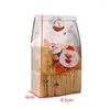 Christmas Decorations 50PCs Plastic Xmas Tree Bag Decoration Gift Biscuit Packaging Candy Bags Cookie