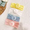 Acessórios para o cabelo Turbano macio de algodão para a bandeira de bola redonda nascida Babas de cabeça para meninas Bowknot Headwrap Hairwrand Band