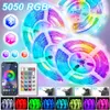 USB LED 스트립 라이트 5050 RGB LED 조명 5V Bluetooth 유연성 리본 다이오드 테이드 앱 제어 TV 백라이트 방 장식