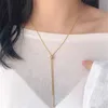 Modejusterbar 316L Titanium Steel Gold Chain Necklace Designer Woman Rose Gold Chokers Chains Halsband för kvinnor Party Friend Gift Punk Hiphop Jewelry 64cm