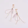 Backs Coldings Fashion Ear Clip Dragonfly Wing Tassel Pearl Big Hollow Water Loog Design for Wome bez przekłuwania biżuterii