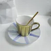 Tassen Handbemalte Keramik-Reflexions-Kaffeetasse, Schmetterling, kleiner Luxus, Netz, roter Spiegel, exquisite Galvanik-Tumbler-Tassen