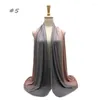 Ethnic Clothing Fashion Hand-painted Hanging Fye Hijabs Long Shawl Muslim Women's Headwrap Two-color Gradient Scarves Islamic Head Wear