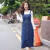 Casual jurken vrouwen denim mouwloze jurk lente zomer spaghetti riem losse lange zonsondergenooier dames overalls vestidos y160