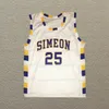 Maglia da basket personalizzata Ben Wilson # 25 High School bianca cucita qualsiasi nome numero taglia S-4XL