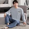 Men's Sleepwear Est Men Pajama Set M-4XL Long Sleeve Cotton Male Pijama Casual Home Clothing