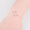 Bangle Two Circle Pendant Bracelet For Women Double Nterlocking Rings Infinity Linked Generation Friendship