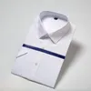 Chemises décontractées pour hommes d'été chemise Slim Fit à manches courtes pour hommes couleur unie classique grande taille chemise formelle blanche/vêtements d'entreprise