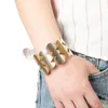 Bangle Bijoux Gypsy Fashion Gold Color Punk Hip Hop Cuff Wide Men Bangles Arm Bracelet For Women Bracelets & Party Jewelry