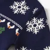 Pullover per bambini per maglieria con fondo alce natalizio autunnale e invernale