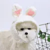Abbigliamento per cani fatto a mano elegante simpatico gatto domestico cappello lavorato a maglia orecchie copricapo pregevole fattura forniture morbide