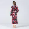 Women's Sleepwear Autumn&Winter Christmas Checkered Bathrobe Wizard Hat Hooded Color Matching Lace Flannel Nightgown Fashion Women's