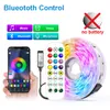 Fita LED USB 5050 RGB Luzes LED 5V Bluetooth Fita Flexível Diodo Fita Telefone APP Controle TV Retroiluminação Sala