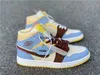 1 Mid SE Fearless Maison Shoes Chateau Rouge Retro PALE VANILLA CINNAMON Blue Yellow Men Outdoor sneakers