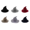 Chapeau de sorcière d'Halloween diversifié le long du bonnet de laine de mouton tricot chapeau de pêcheur femme mode sorcière pointu bassin seau RRC773