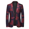 Men's Suits M-6XL Plus Size Mens Classic Check Blazer Retro Smart Tailored Fit Suit Jacket Streetwear Jackets Weddings Party Clothing