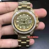 Popular Men's Fashion Wristwatch Gold Stainless Steel Watch Diamond Bezel Diamond Face Watch Automatic Mechanical Sports Watc262h